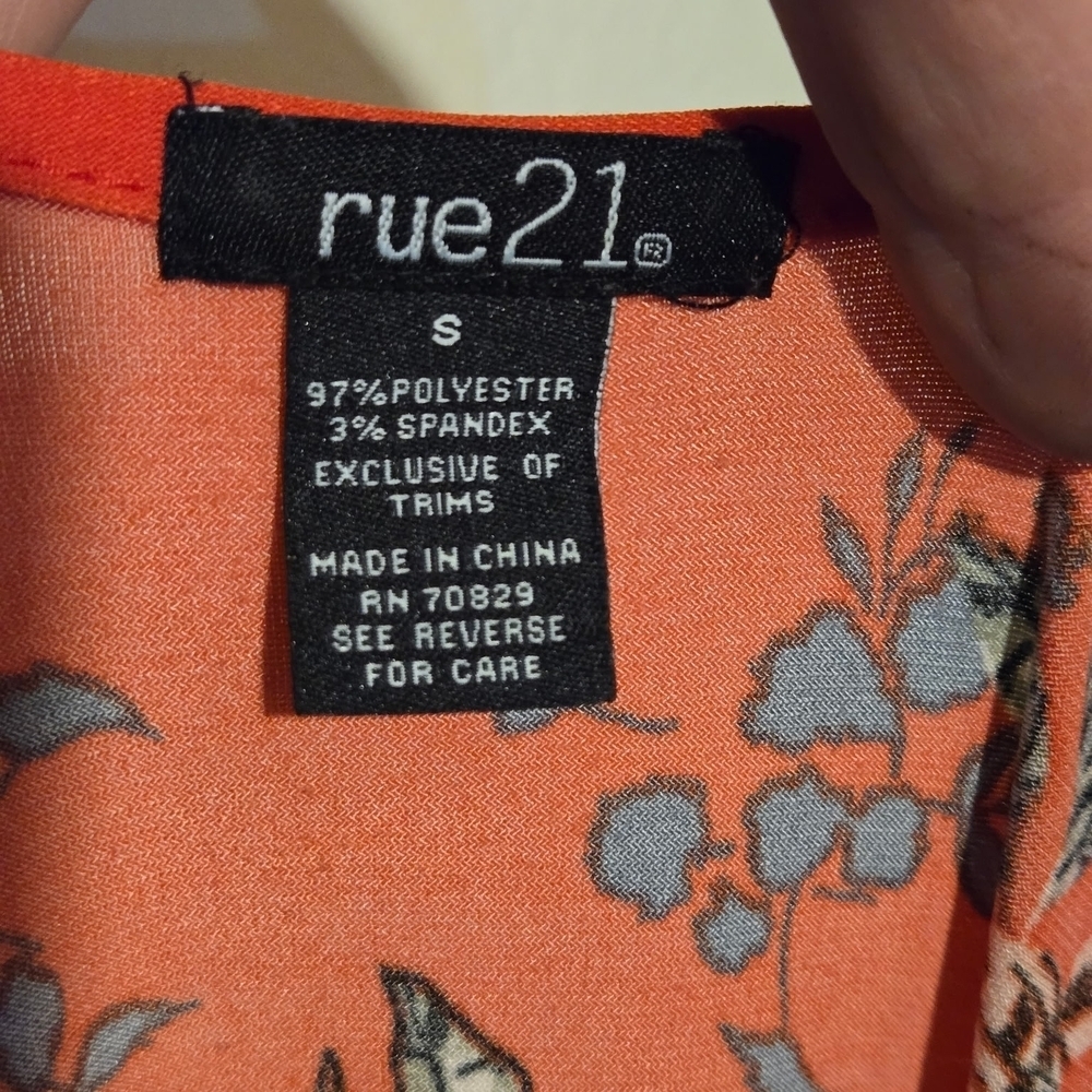 Rue21 Red Floral Long Sleeve Dress - Picture 5 of 6
